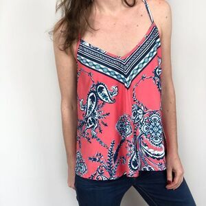 In Bloom by Jonquil Pink Blue Floral Crochet Tank